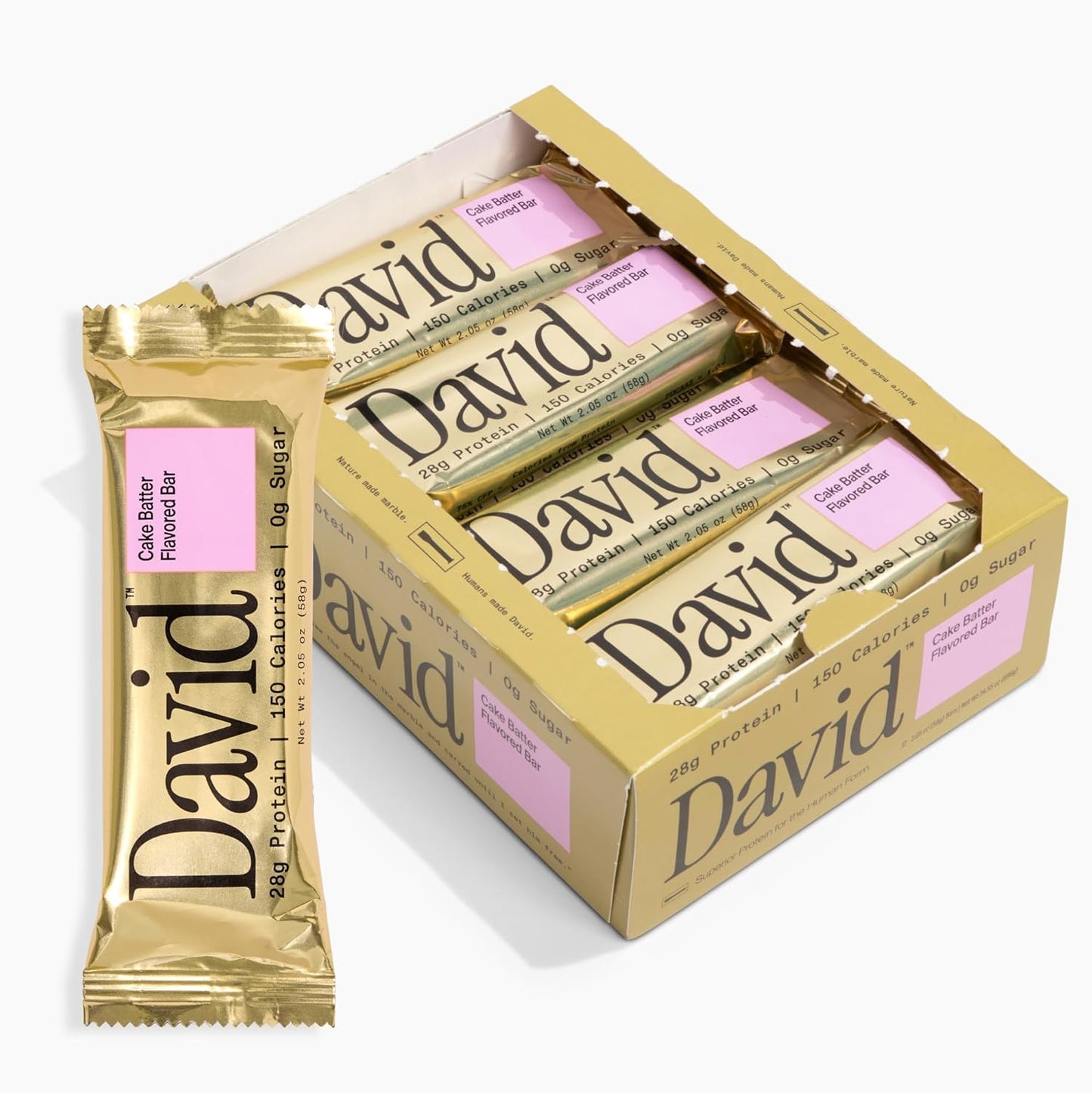 David Bar: High Protein, No Sugar β 28g Protein, 150 Calories, Pack of 12 π«πͺ