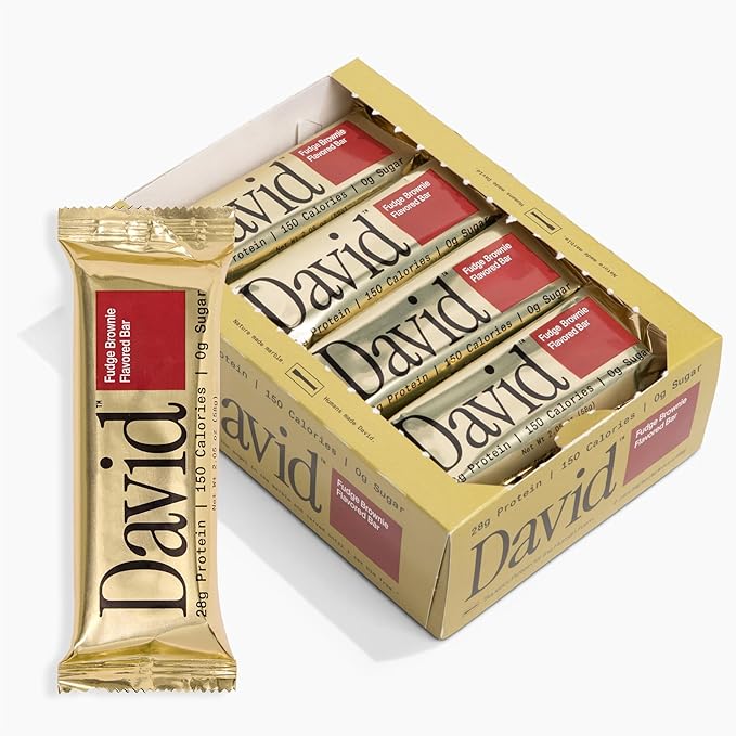 David Bar: High Protein, No Sugar β 28g Protein, 150 Calories, Pack of 12 π«πͺ