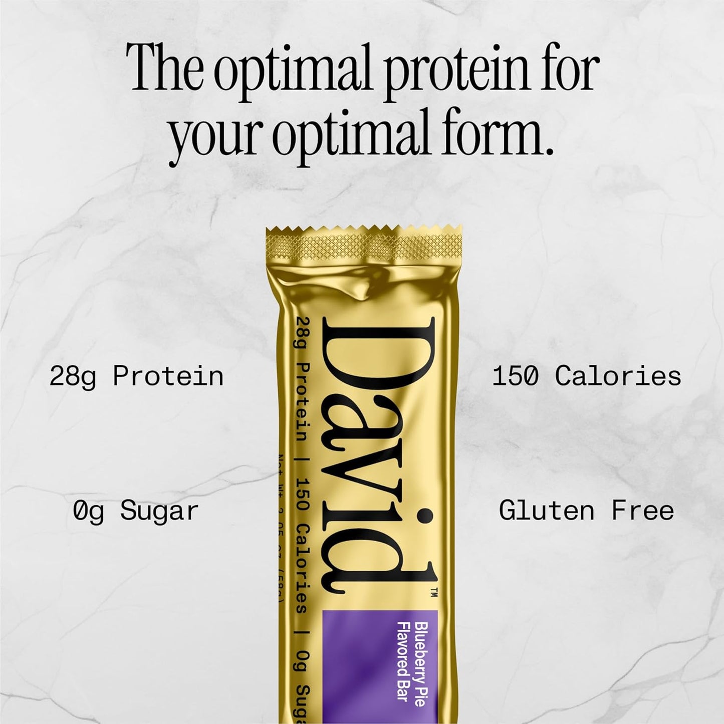 David Bar: High Protein, No Sugar β 28g Protein, 150 Calories, Pack of 12 π«πͺ