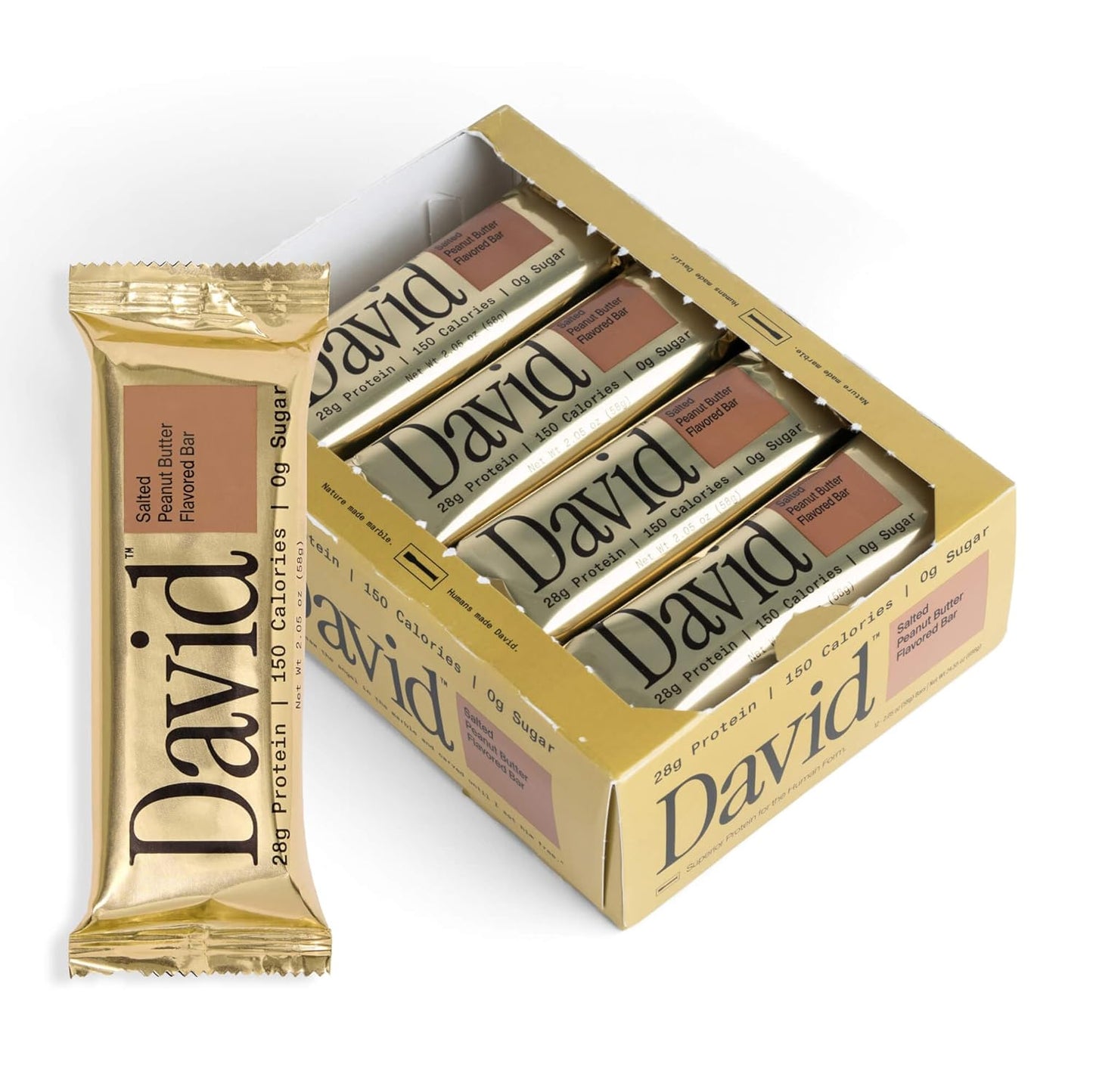 David Bar: High Protein, No Sugar β 28g Protein, 150 Calories, Pack of 12 π«πͺ